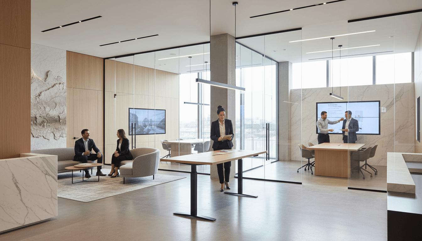 Professional commercial interior with modern corporate design